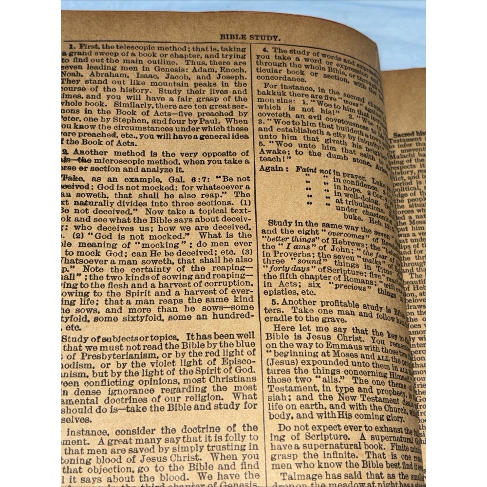 Rare 1920s - 30's Self Pronouncing KJV Holy Bible Red Edges Study Reference - Picture 12 of 15
